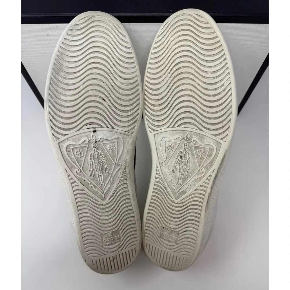 Gucci Ace Embroidered Panther Sneaker White Leather Size 12 US 11 Gucci